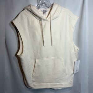 Athleta Retroplush Cocoon Sleeveless Hoody White Women’s Small Sweatshirt
